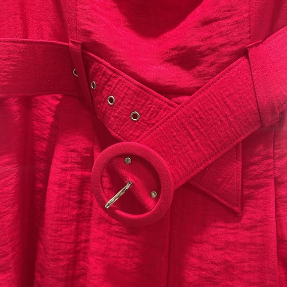 Lavender Brown short belted dress in bright pink. Size US Medium. - Picture 2 of 4